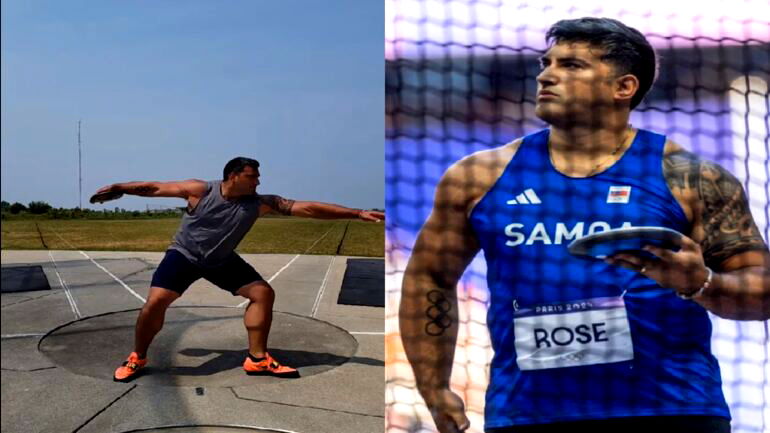 Samoan discus thrower achieves Olympic feat not seen in 68 years