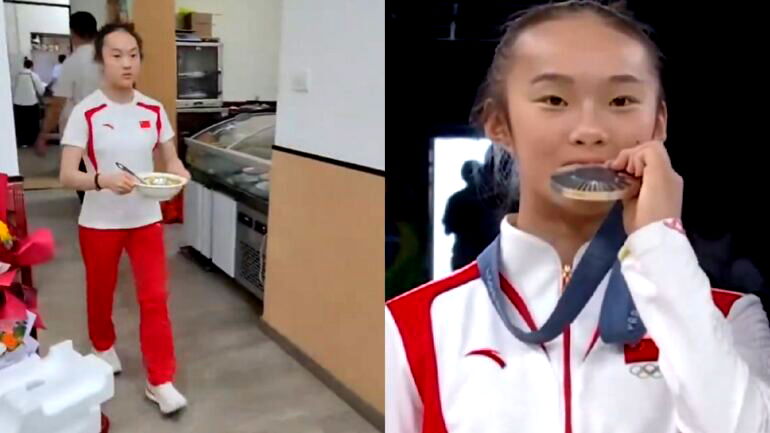 Viral Chinese Olympian helps at parents’ restaurant after return from silver medal win