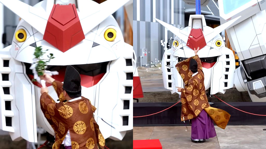 Watch: Japan’s new life-size Gundam blessed by Shinto priest