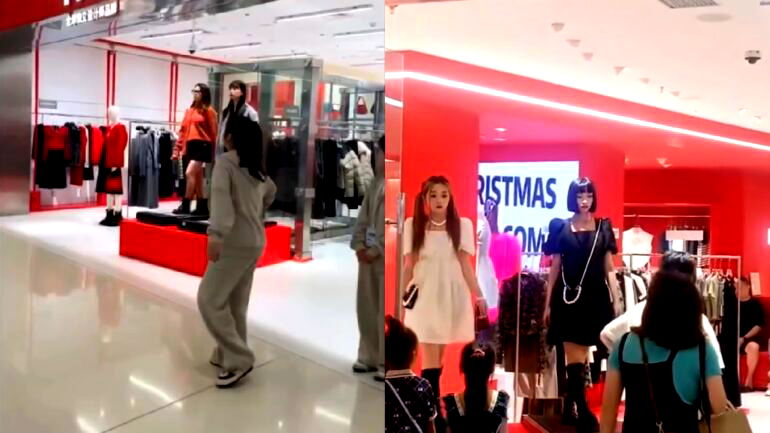 Watch: ‘Live mannequins’ on treadmills at Chinese clothing store