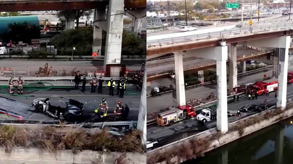 4 dead after Tesla bursts into flames, doors won’t open in Toronto crash