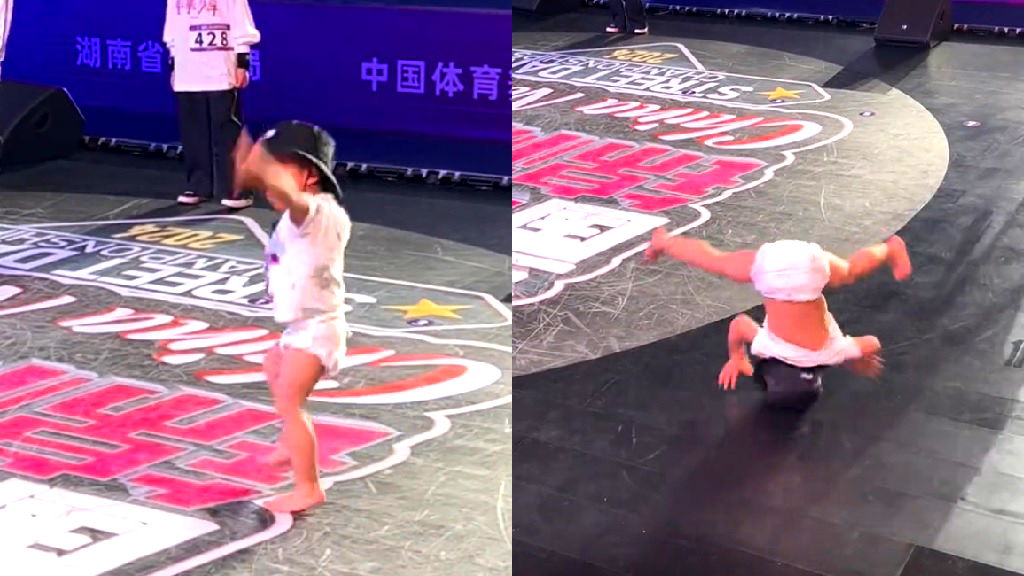 Watch: 3-year-old in diapers pulls off jaw-dropping breakdance moves